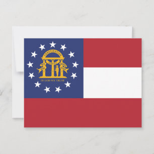 Georgia-Flagge Peach State Wappen Postkarte