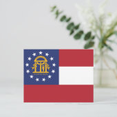 Georgia-Flagge Peach State Wappen Postkarte (Stehend Vorderseite)