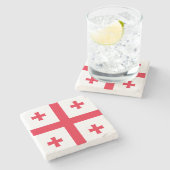 Georgia-Flagge Steinuntersetzer (Seitenansicht)