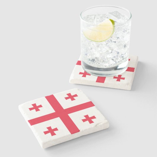 Georgia-Flagge Steinuntersetzer (Seitenansicht)