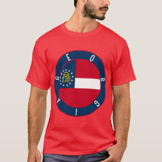 Georgia-Flaggen-Aufkleber übergroß T-Shirt