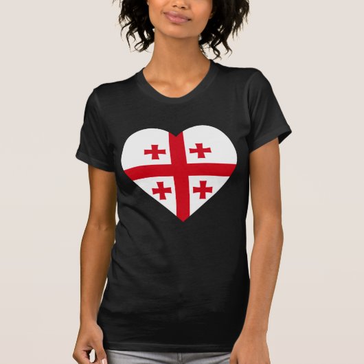 Georgia-Flaggen-Herz T-Shirt (Vorderseite)