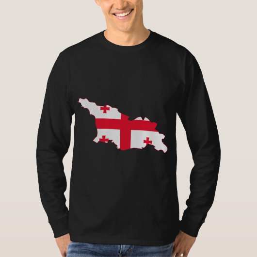 Georgia-Flaggen-Karte GE T-Shirt (Vorderseite)