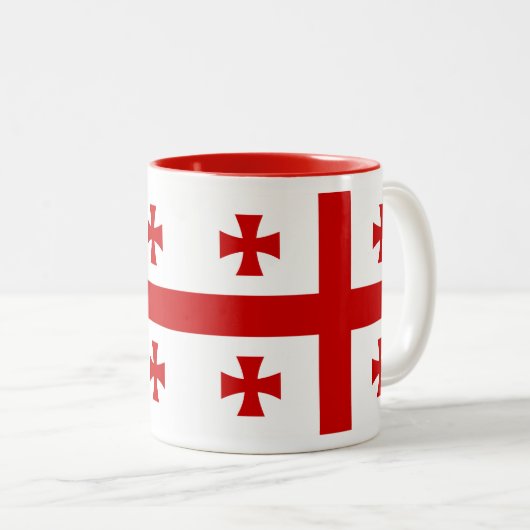 Georgia-Flaggen-Tasse Zweifarbige Tasse (VorderseiteRechts)