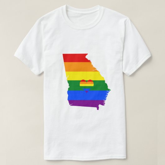 Georgia Gay Pride Rainbow Flag Herz GLBTQ Design T-Shirt (Design vorne)