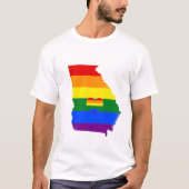 Georgia Gay Pride Rainbow Flag Herz GLBTQ Design T-Shirt (Vorderseite)