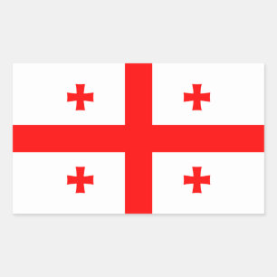 Georgia - georgische Flagge Rechteckiger Aufkleber