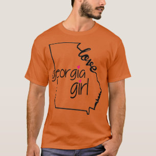 Georgia Girl I Liebe Georgia Zuhause Peach Staat T-Shirt