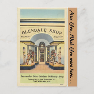 Georgia, Glendale Millinery Shop Postkarte