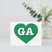 Georgia Green Heart - I Liebe GA Postkarte (Stehend Vorderseite)