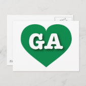 Georgia Green Heart - I Liebe GA Postkarte (Vorne/Hinten)
