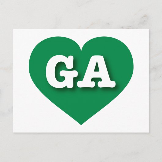 Georgia Green Heart - I Liebe GA Postkarte (Vorderseite)