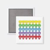 Georgia-Herzen im Regenbogenmuster Magnet (Vorderseite/Rückseite)
