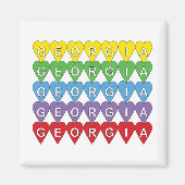 Georgia-Herzen im Regenbogenmuster Magnet (Vorne)