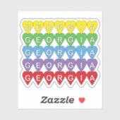 Georgia-Herzmuster-Regenbogen Aufkleber (Blatt)