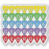 Georgia-Herzmuster-Regenbogen Aufkleber (Vorderseite)