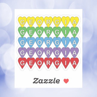 Georgia-Herzmuster-Regenbogen Aufkleber