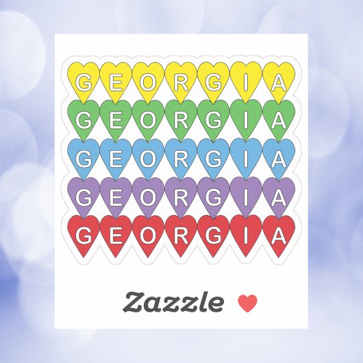 Georgia-Herzmuster-Regenbogen Aufkleber