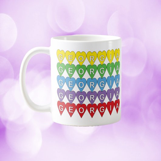 Georgia-Herzmuster-Regenbogen Kaffeetasse