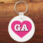 Georgia Hot Pink Heart - I Liebe GA Schlüsselanhänger (Vorderseite)