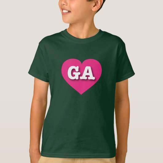 Georgia Hot Pink Heart - I Liebe GA T-Shirt (Vorderseite)