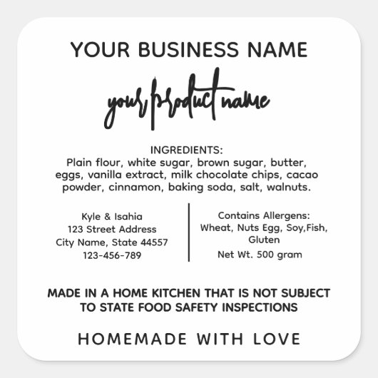 Georgia Hütte Law Food label Aufkleber (Vorderseite)