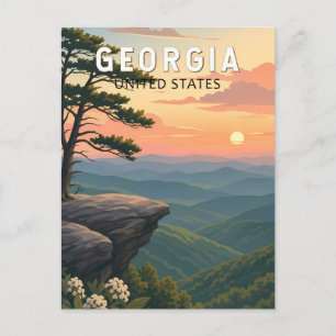 Georgia Illustration Reise Kunst Vintage Postkarte