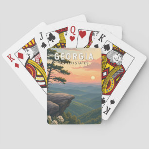 Georgia Illustration Reise Kunst Vintage Spielkarten
