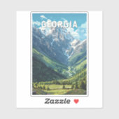 Georgia Illustration Travel Art Vintag Aufkleber (Blatt)