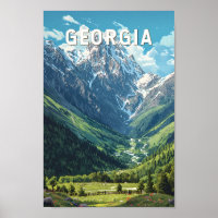 Georgia Illustration Travel Art Vintag