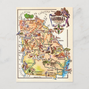 Georgia illustrierte Postkarte
