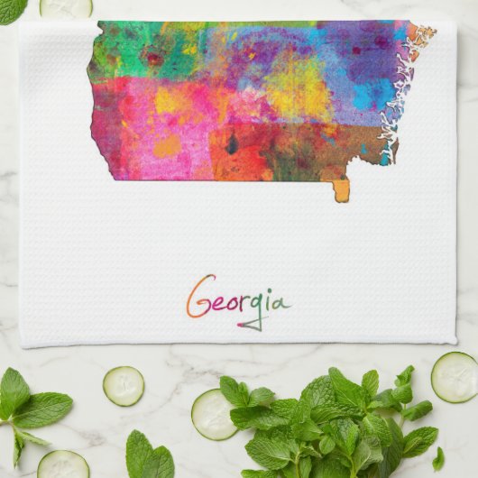 Georgia-Karte Geschirrtuch (Gefaltet)