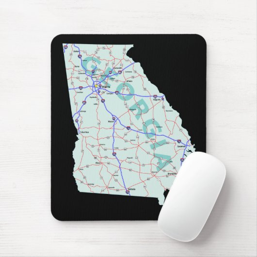 Georgia-Karte Mousepad (Mit Mouse)
