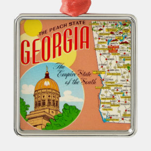 Georgia-Karte Ornament Aus Metall