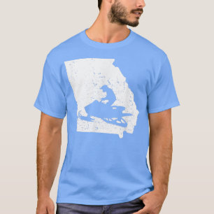 Georgia Karte Snowmobile Reiten Wintersport Snowmo T-Shirt