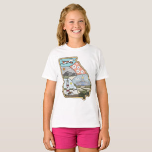 Georgia Karte - Vintage Atlanta Savannah GA Souven T-Shirt