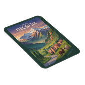 Georgia Kaukasus Berge Reisen Kunst Vintag Magnet (Rechte Seite)