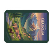 Georgia Kaukasus Berge Reisen Kunst Vintag Magnet (Horizontal)
