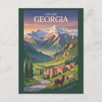 Georgia Kaukasus Berge Reisen Kunst Vintag