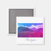 Georgia Kazbegi Architecture Nature Magnet (Vorderseite/Rückseite)