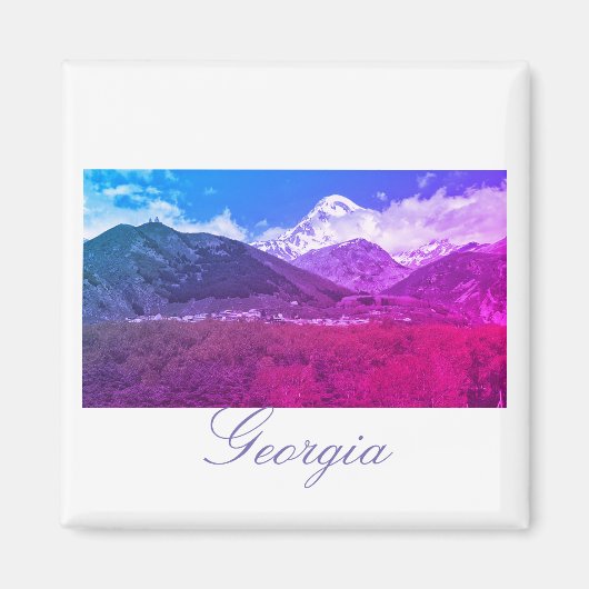 Georgia Kazbegi Architecture Nature Magnet (Vorne)