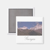 Georgia Kazbegi Architecture Nature Magnet (Vorderseite/Rückseite)