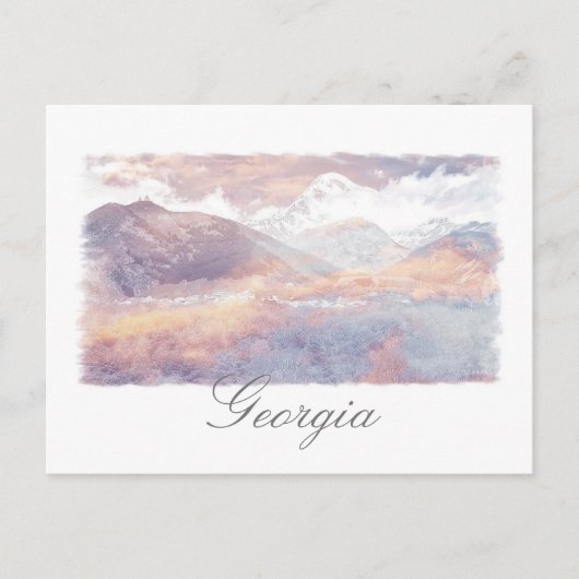 Georgia Kazbegi Architecture Nature Postcard Postkarte (Vorderseite)