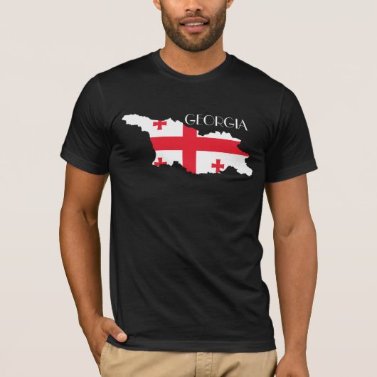 Georgia (Land) Flagge-Karte T-Shirt (Vorderseite)