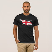 Georgia (Land) Flagge-Karte T-Shirt (Vorne ganz)