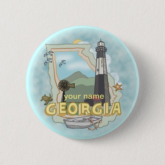 Georgia Leuchtturm-Anstecknadel Button (Vorderseite)