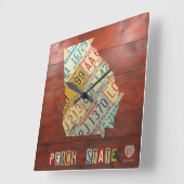 Georgia License Plate Map Clock Quadratische Wanduhr (Winkel)