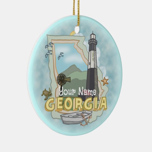 Georgia Lighthouse Keramik Ornament (Rechts)