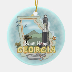 Georgia Lighthouse Keramik Ornament