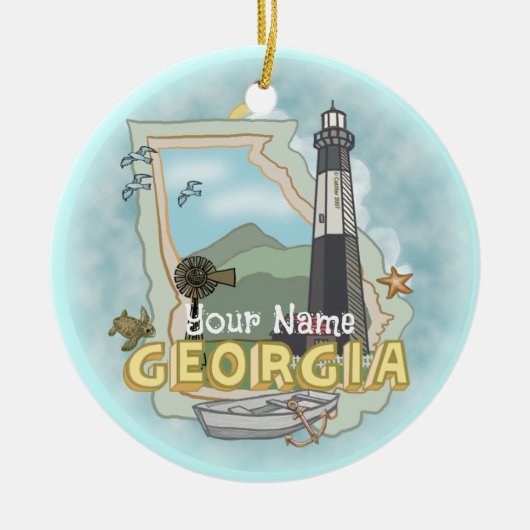 Georgia Lighthouse Keramik Ornament (Vorne)
